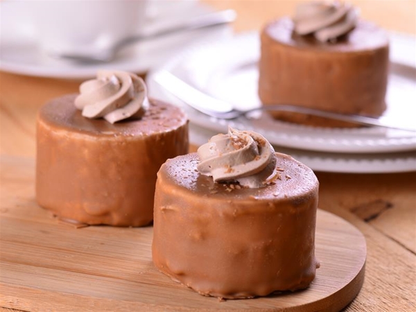 Gebakje rond melkchocolade